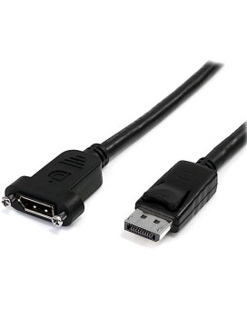 3Ft Panel Mount Displayport Cable (Male To Female); 4K X 2K Video (3840X2400P 60