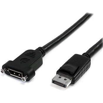 3Ft Panel Mount Displayport Cable (Male To Female); 4K X 2K Video (3840X2400P 60