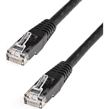 50Ft Black Cat6 Ethernet Cable Delivers Multi Gigabit 1/2.5/5Gbps & 10Gbps Up To