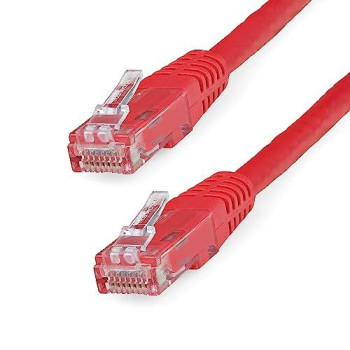 10Ft Red Cat6 Ethernet Cable Delivers Multi Gigabit 1/2.5/5Gbps & 10Gbps Up To 1