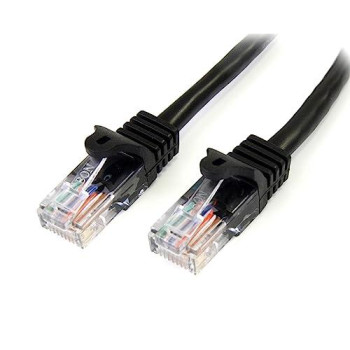 25Ft Black Cat5E Snagless Patch Cable