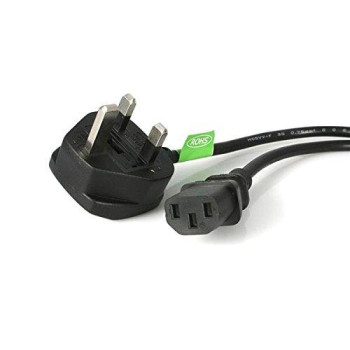 6Ft/1.8M 18Awg (0.75Mm2) Uk Computer/Monitor Power Cable Ac Power Cord W/ Bs 136