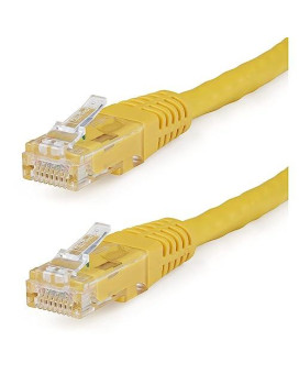 50Ft Yellow Cat6 Ethernet Cable Delivers Multi Gigabit 1/2.5/5Gbps & 10Gbps Up T