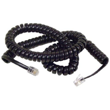 Coiled Telephone Handset Cord - Rj-11 (M) - Rj-11 (M) - 12 Ft - Black