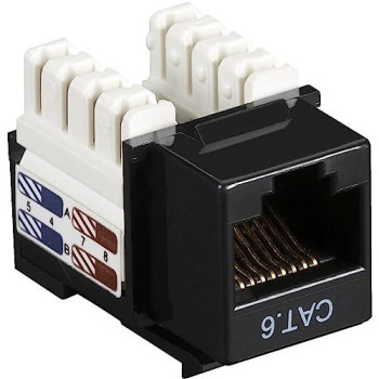 Cat6 Keystone Jack - Unshielded, Rj45, Black, 25-Pack