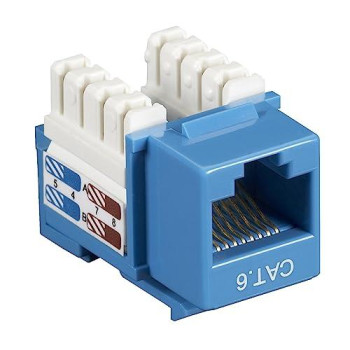 Cat6 Keystone Jack - Unshielded, Rj45, Blue, 25-Pack