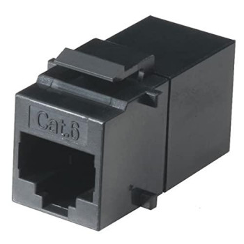 Cat6 Coupler - Unshielded, Straight-Pin, Office Black, Gsa, Taa