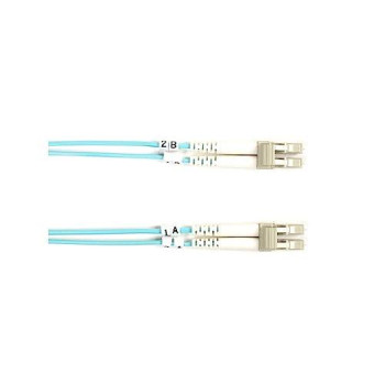 Om3 50/125 Multimode Fiber Optic Patch Cable - Ofnr Pvc, Lc To Lc, Aqua, 2-M (6.