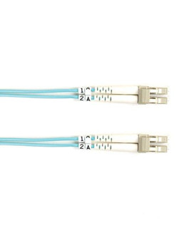 Om3 50/125 Multimode Fiber Optic Patch Cable - Ofnr Pvc, Lc To Lc, Aqua, 5-M (16