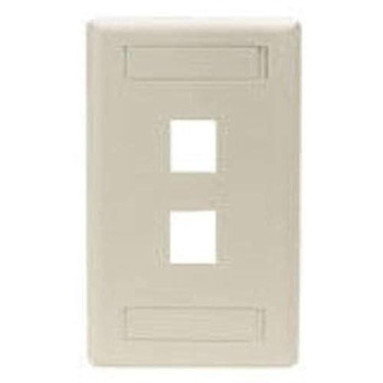 Keystone Wallplate - Single-Gang, 2-Port, Office White, Gsa, Taa