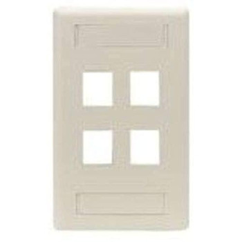 Keystone Wallplate - Single-Gang, 4-Port, pale yellow, Gsa, Taa