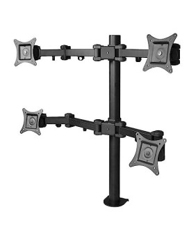 Quad Monitor Full-Motion Desk Mount -Independently Tilt, Swivel, Rotate And Exte