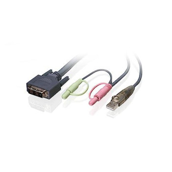 Iogears Dvi-D Single Link, Usb 2.0 Kvm Cable Provides Six Feet Of Digital Video