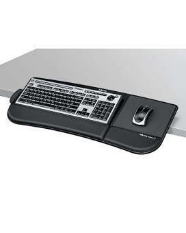 The Fellowes Tilt N Slide Keyboard Manager Attaches To Your Desktop Edge Without