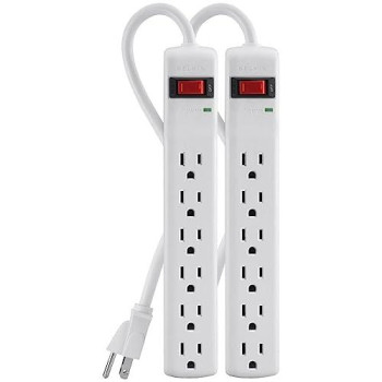 6-Outlet Surge Protector With 2 Ft. Cord