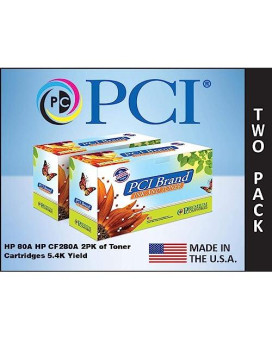 Pci Brand Reman Alt. For Hp 80A Cf280Ad Dual-Pack Black Toner Cartridges 5400 Pg