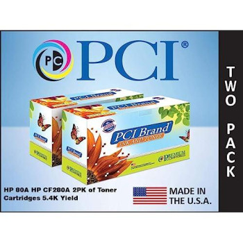 Pci Brand Reman Alt. For Hp 80A Cf280Ad Dual-Pack Black Toner Cartridges 5400 Pg