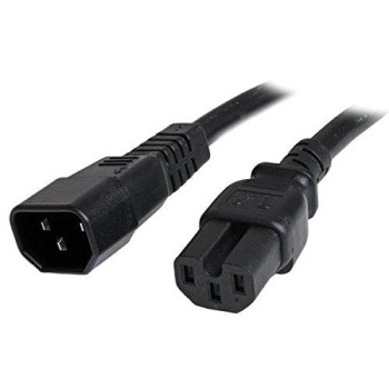 3Ft (1M) Heavy Duty Extension Cord W/ Iec 60320 C14 To C15 Connectors; 250V At 1