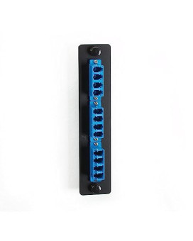 Low-Density Single-Mode Fiber Adapter Panel - Ceramic Sleeve, (6) Lc Duplex, Blu