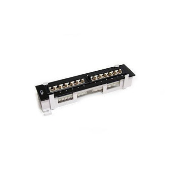 1U 12 Port Wall Mount Cat5E Patch Panel