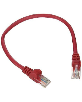 1Ft Cat5E Snagless Patch Cable, Utp, Red Pvc Jacket, 24Awg, T568B, 50 Micron, Go