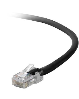 6Ft Cat5E Patch Cable, Utp, Black Pvc Jacket, 24Awg, T568B, 50 Micron, Gold Plat