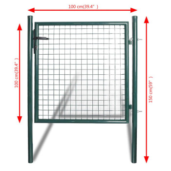 Vidaxl Single Door Fence Gate Powder-Coated Steel