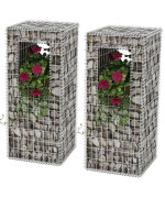 Vidaxl Gabion Basket Posts/Planters 2 Pcs Steel 19.7X19.7X47.2