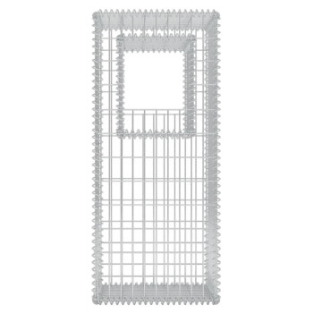 Vidaxl Gabion Basket Posts/Planters 2 Pcs Steel 19.7X19.7X47.2