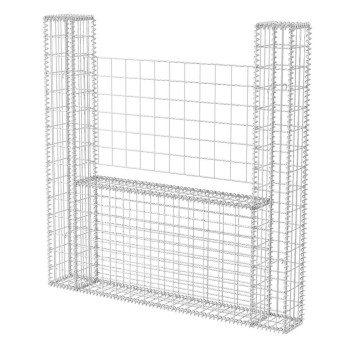 Vidaxl Gabion Basket U-Shape Galvanized Steel 63X7.9X59.1