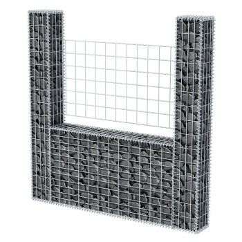 Vidaxl Gabion Basket U-Shape Galvanized Steel 63X7.9X59.1