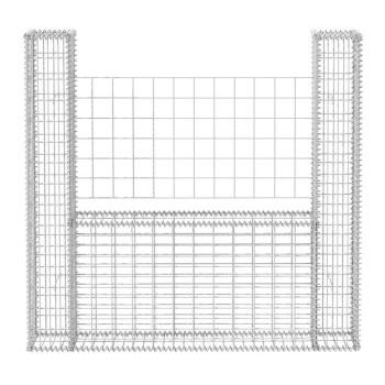 Vidaxl Gabion Basket U-Shape Galvanized Steel 63X7.9X59.1