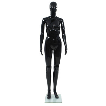 Vidaxl Full Body Female Mannequin With Glass Base Glossy Black 68.9