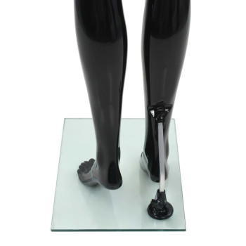 Vidaxl Full Body Female Mannequin With Glass Base Glossy Black 68.9