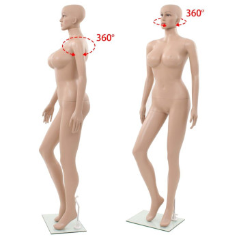 Vidaxl Sexy Female Mannequin With Glass Base Beige 70.9