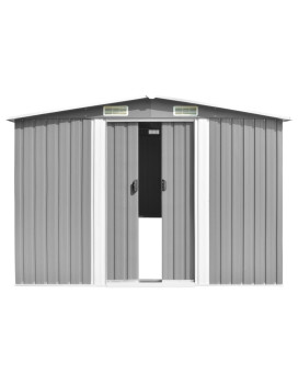 Vidaxl Garden Shed 101.2 X 192.5 X 71.3 Metal Gray