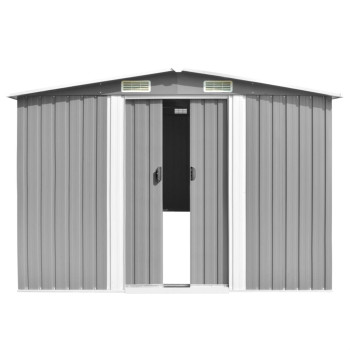 Vidaxl Garden Shed 101.2 X 192.5 X 71.3 Metal Gray