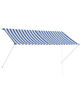 Vidaxl Retractable Awning 98.4 X 59.1 Blue And White