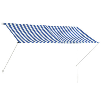 Vidaxl Retractable Awning 98.4 X 59.1 Blue And White