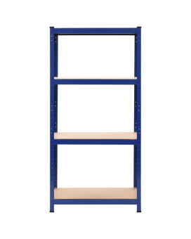 Vidaxl 4-Layer Storage Shelf Blue Steel&Engineered Wood