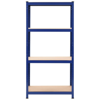 Vidaxl 4-Layer Storage Shelf Blue Steel&Engineered Wood