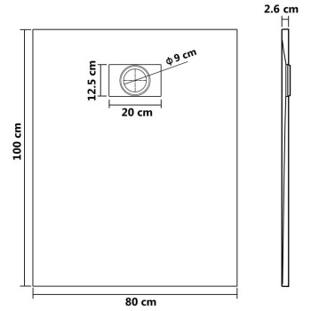 Vidaxl Shower Base Tray Smc White 39.4X31.5