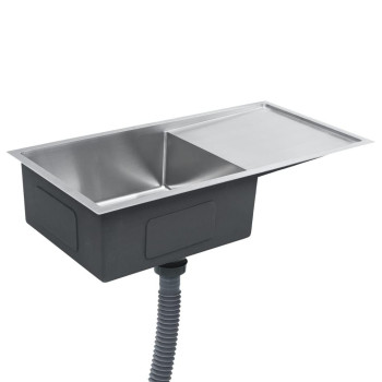 Vidaxl Handmade Kitchen Sink With Strainer Stainless Steel