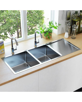 Vidaxl Handmade Kitchen Sink With Strainer Stainless Steel