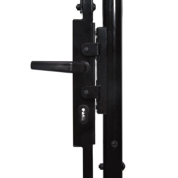 Vidaxl Fence Gate Single Door With Arched Top Steel 39.4X68.9 Black