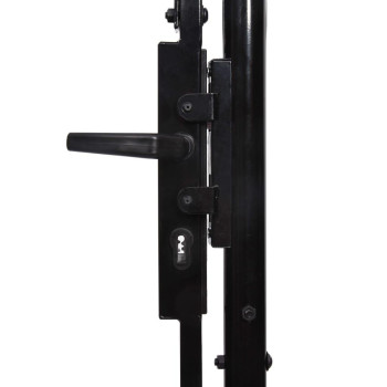 Vidaxl Fence Gate Single Door With Arched Top Steel 39.4X78.7 Black