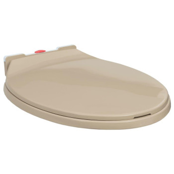 Vidaxl Soft-Close Toilet Seat Quick Release Beige Oval