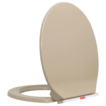 Vidaxl Soft-Close Toilet Seat Quick Release Beige Oval