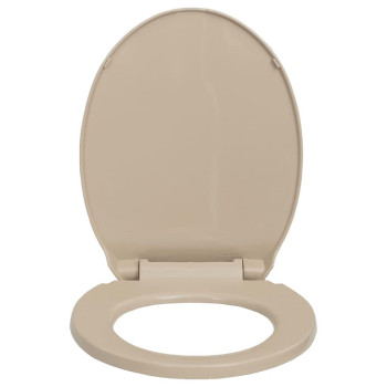 Vidaxl Soft-Close Toilet Seat Quick Release Beige Oval