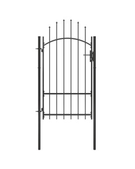 Vidaxl Garden Gate Steel 39.4X86.6 Black